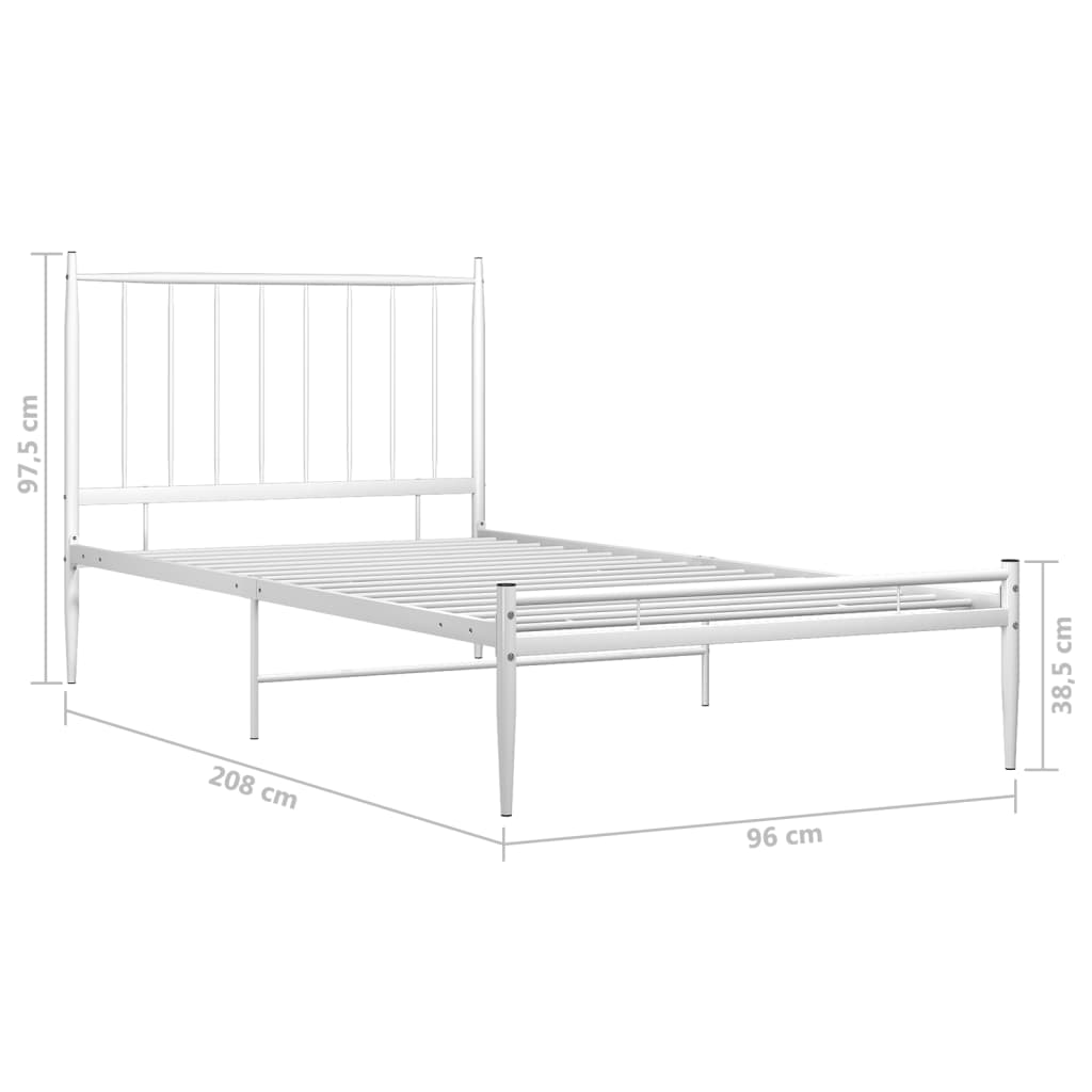Bedframe metaal wit 90x200 cm is nu te koop bij PeponiXL, paradijselijk wonen!