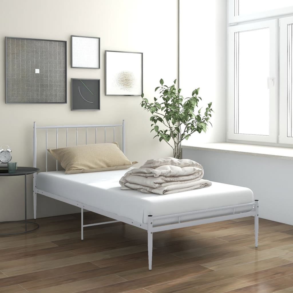 Bedframe metaal wit 90x200 cm is nu te koop bij PeponiXL, paradijselijk wonen!