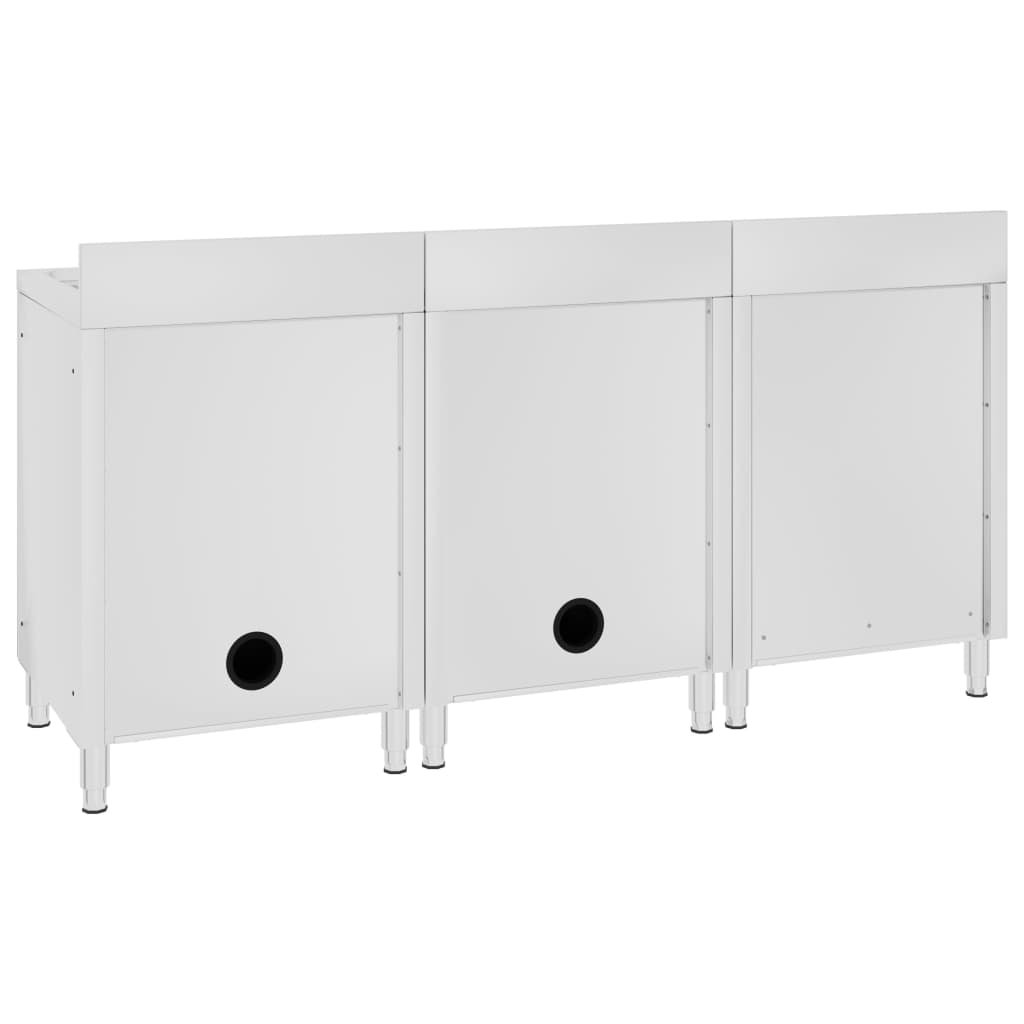 Wastafelkast commercieel 180x60x96 cm roestvrij staal is nu te koop bij PeponiXL, paradijselijk wonen!