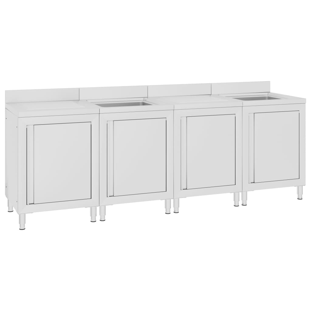 Wastafelkast commercieel 240x60x96 cm roestvrij staal is nu te koop bij PeponiXL, paradijselijk wonen!