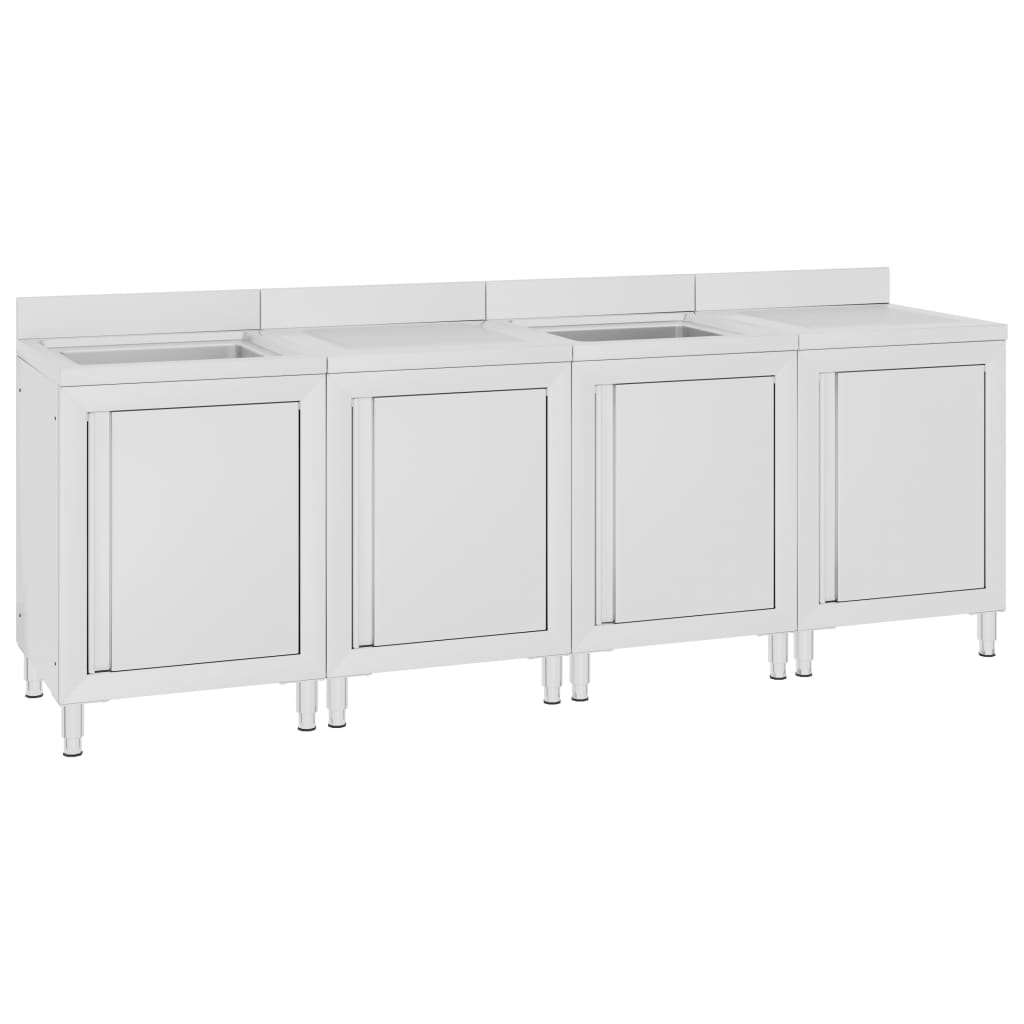 Wastafelkast commercieel 240x60x96 cm roestvrij staal is nu te koop bij PeponiXL, paradijselijk wonen!
