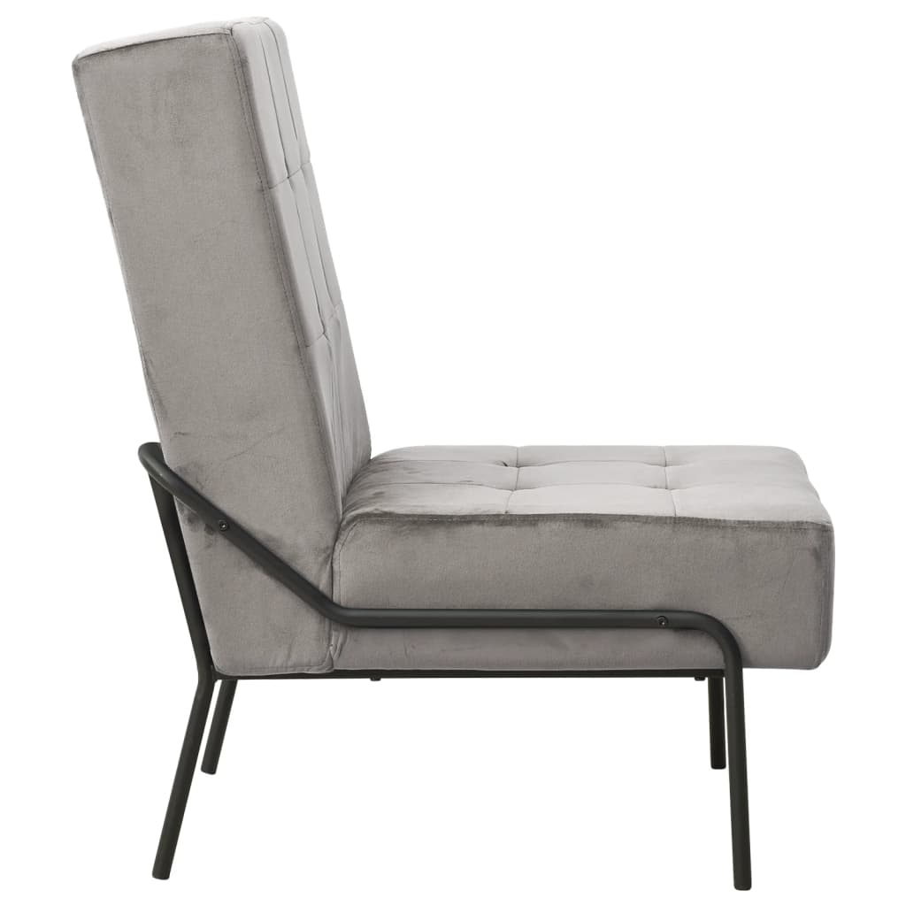 Relaxstoel 65x79x87 cm fluweel lichtgrijs is nu te koop bij PeponiXL, paradijselijk wonen!