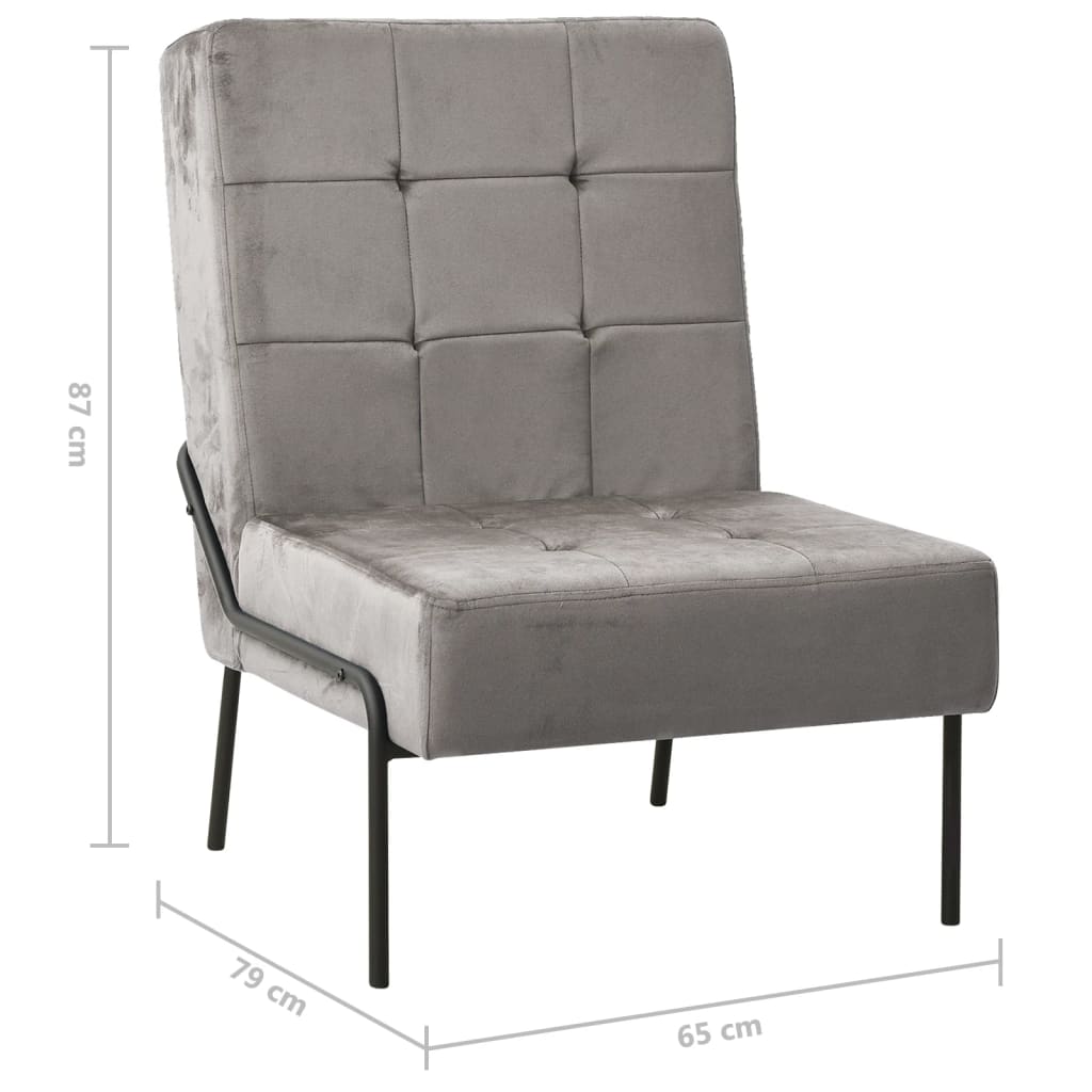 Relaxstoel 65x79x87 cm fluweel lichtgrijs is nu te koop bij PeponiXL, paradijselijk wonen!