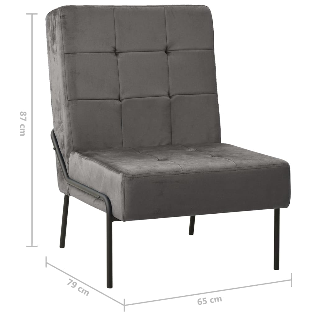 Relaxstoel 65x79x87 cm fluweel donkergrijs is nu te koop bij PeponiXL, paradijselijk wonen!