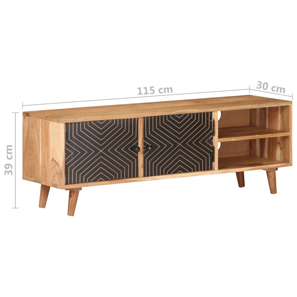 Tv-meubel 115x30x39 cm massief acaciahout is nu te koop bij PeponiXL, paradijselijk wonen!