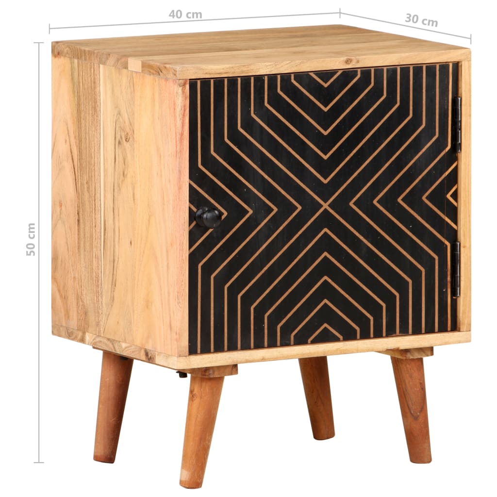 Nachtkastje 40x30x50 cm massief acaciahout is nu te koop bij PeponiXL, paradijselijk wonen!