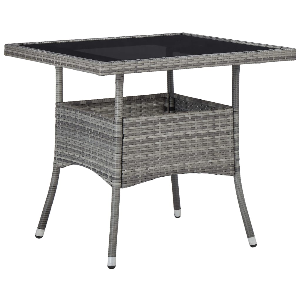 3-delige Tuinset poly rattan en glas grijs is nu te koop bij PeponiXL, paradijselijk wonen!