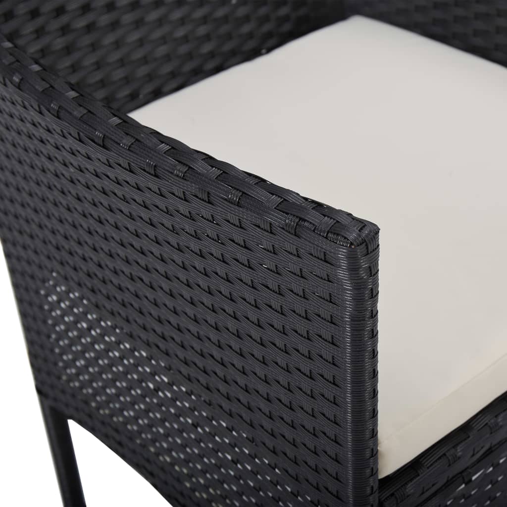 3-delige Tuinset poly rattan en acaciahout zwart is nu te koop bij PeponiXL, paradijselijk wonen!