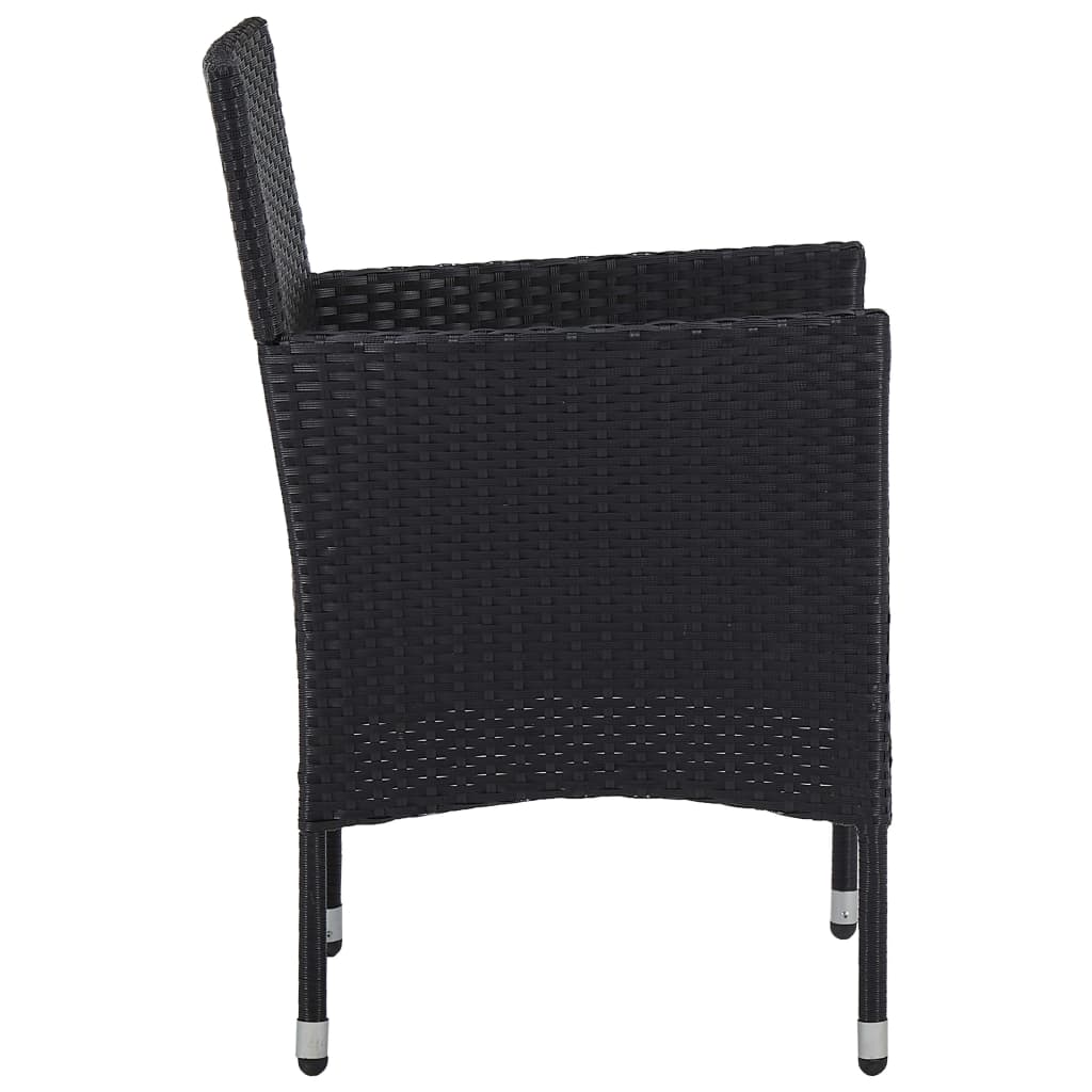 3-delige Tuinset poly rattan en acaciahout zwart is nu te koop bij PeponiXL, paradijselijk wonen!