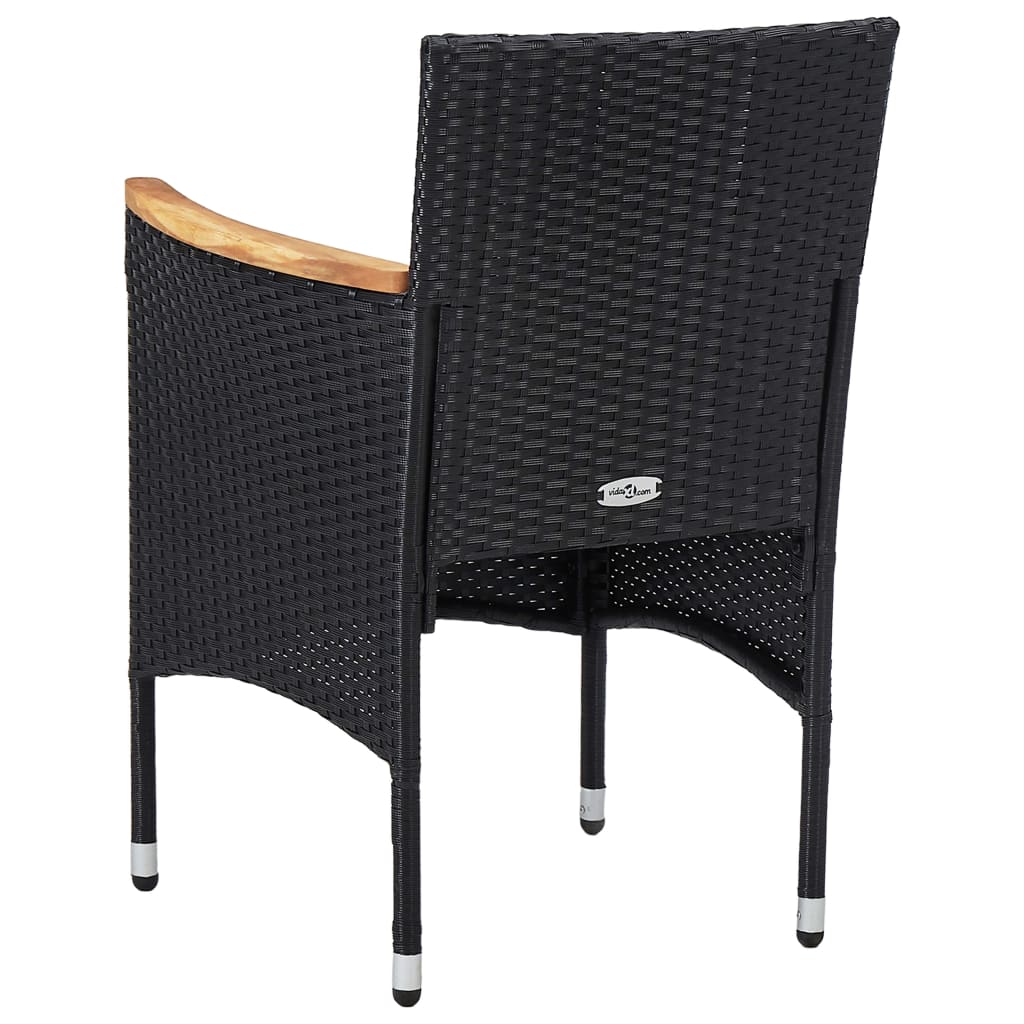 3-delige Tuinset poly rattan en acaciahout zwart is nu te koop bij PeponiXL, paradijselijk wonen!