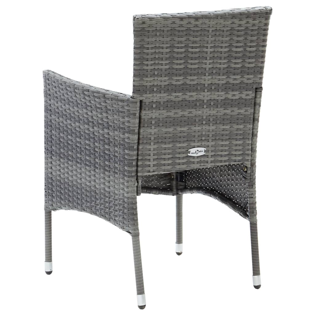 5-delige Tuinset poly rattan en glas grijs is nu te koop bij PeponiXL, paradijselijk wonen!