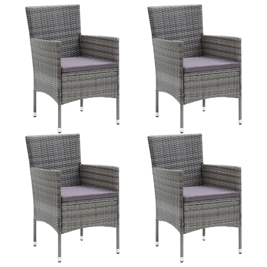 5-delige Tuinset poly rattan en glas grijs is nu te koop bij PeponiXL, paradijselijk wonen!