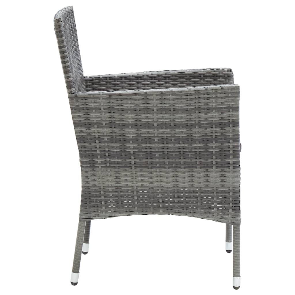 5-delige Tuinset poly rattan en glas grijs is nu te koop bij PeponiXL, paradijselijk wonen!