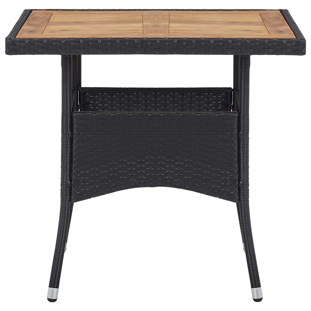 5-delige Tuinset poly rattan en acaciahout zwart is nu te koop bij PeponiXL, paradijselijk wonen!