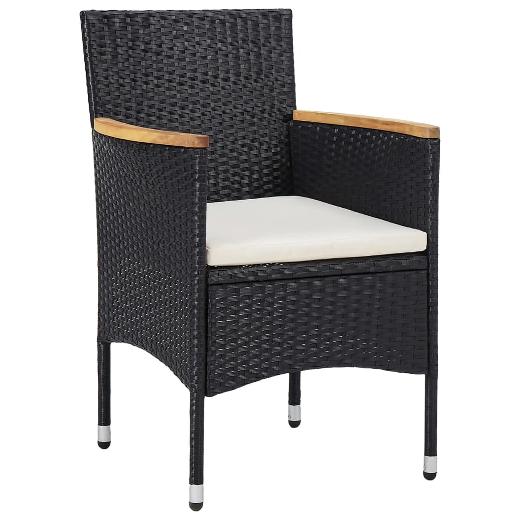 5-delige Tuinset poly rattan en acaciahout zwart is nu te koop bij PeponiXL, paradijselijk wonen!