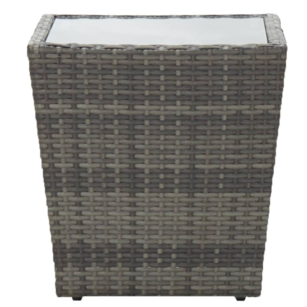 3-delige Bistroset poly rattan en gehard glas grijs is nu te koop bij PeponiXL, paradijselijk wonen!