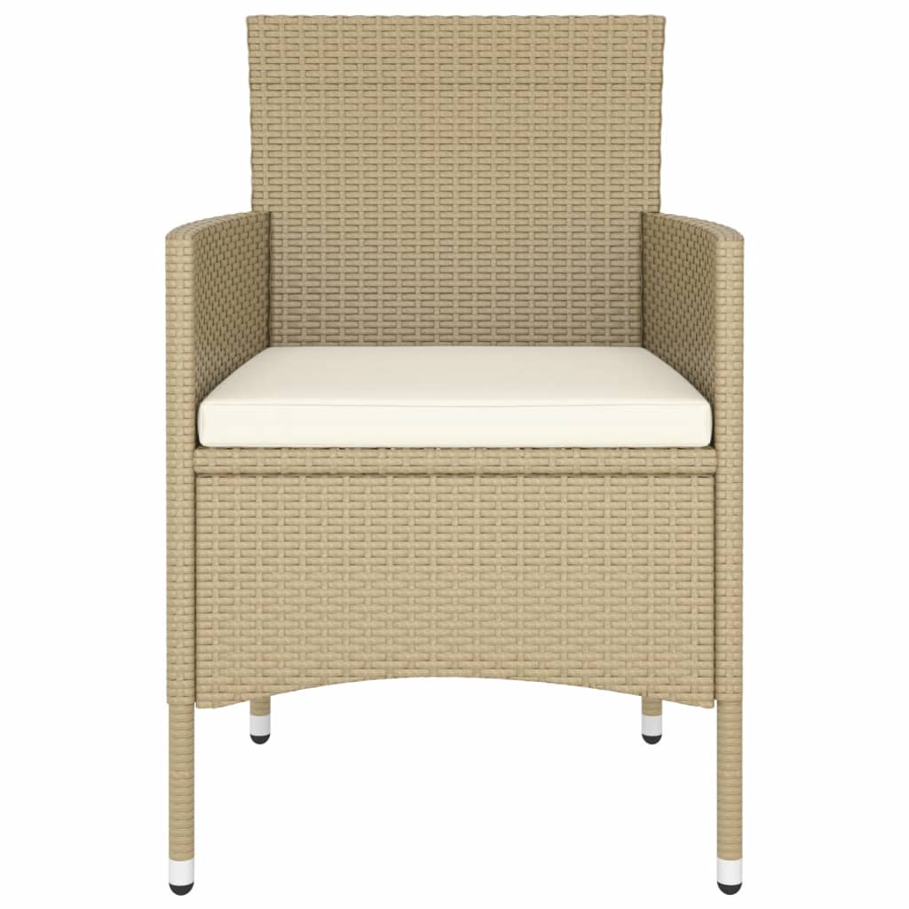 5-delige Bistroset poly rattan en gehard glas beige is nu te koop bij PeponiXL, paradijselijk wonen!
