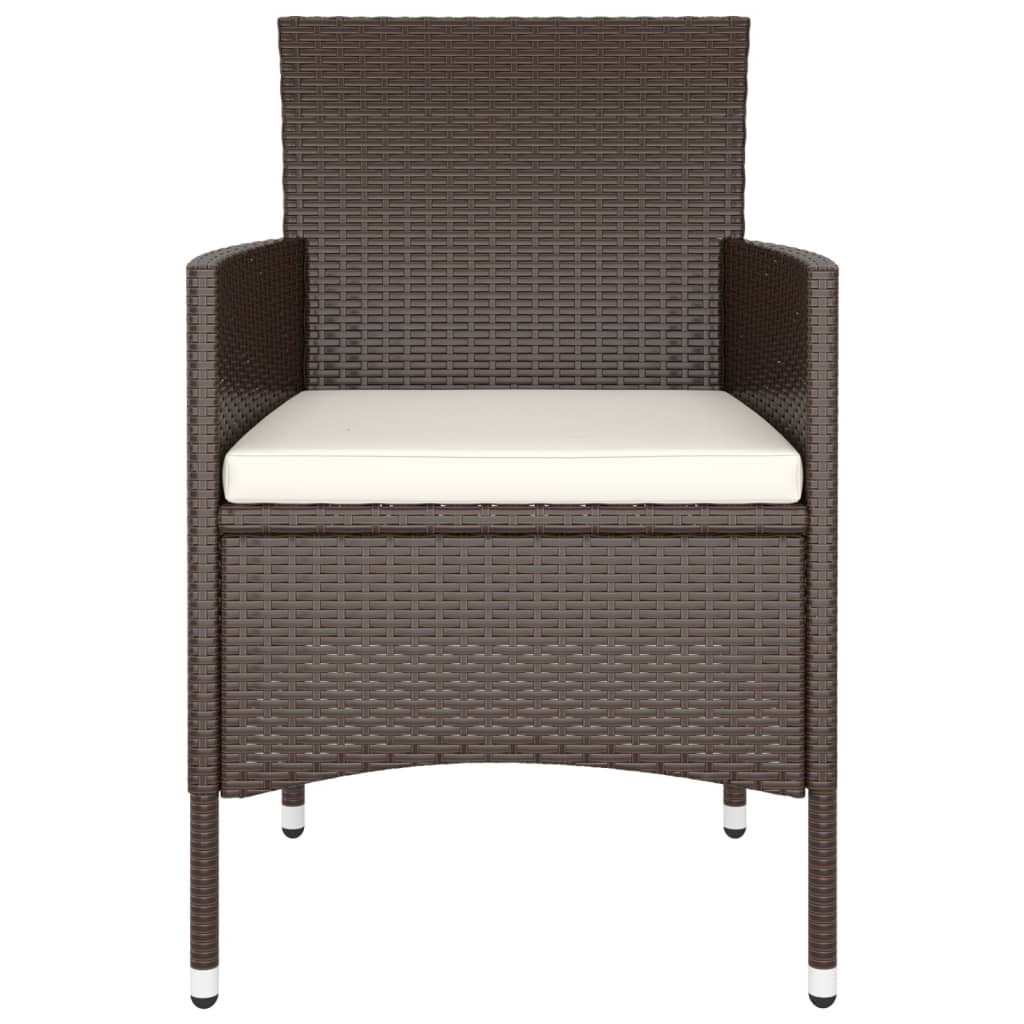 5-delige Bistroset poly rattan en gehard glas bruin is nu te koop bij PeponiXL, paradijselijk wonen!