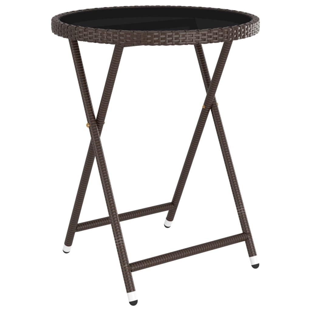 5-delige Bistroset poly rattan en gehard glas bruin is nu te koop bij PeponiXL, paradijselijk wonen!