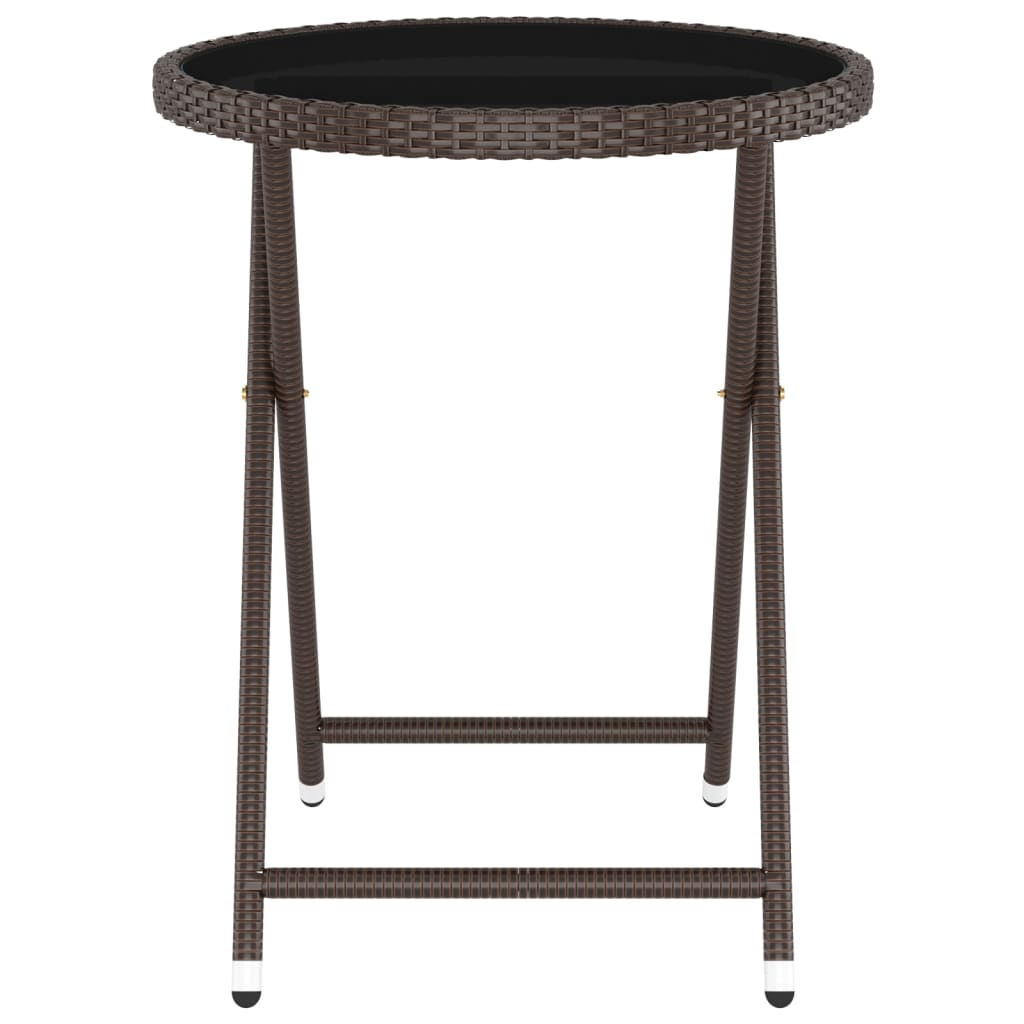 5-delige Bistroset poly rattan en gehard glas bruin is nu te koop bij PeponiXL, paradijselijk wonen!