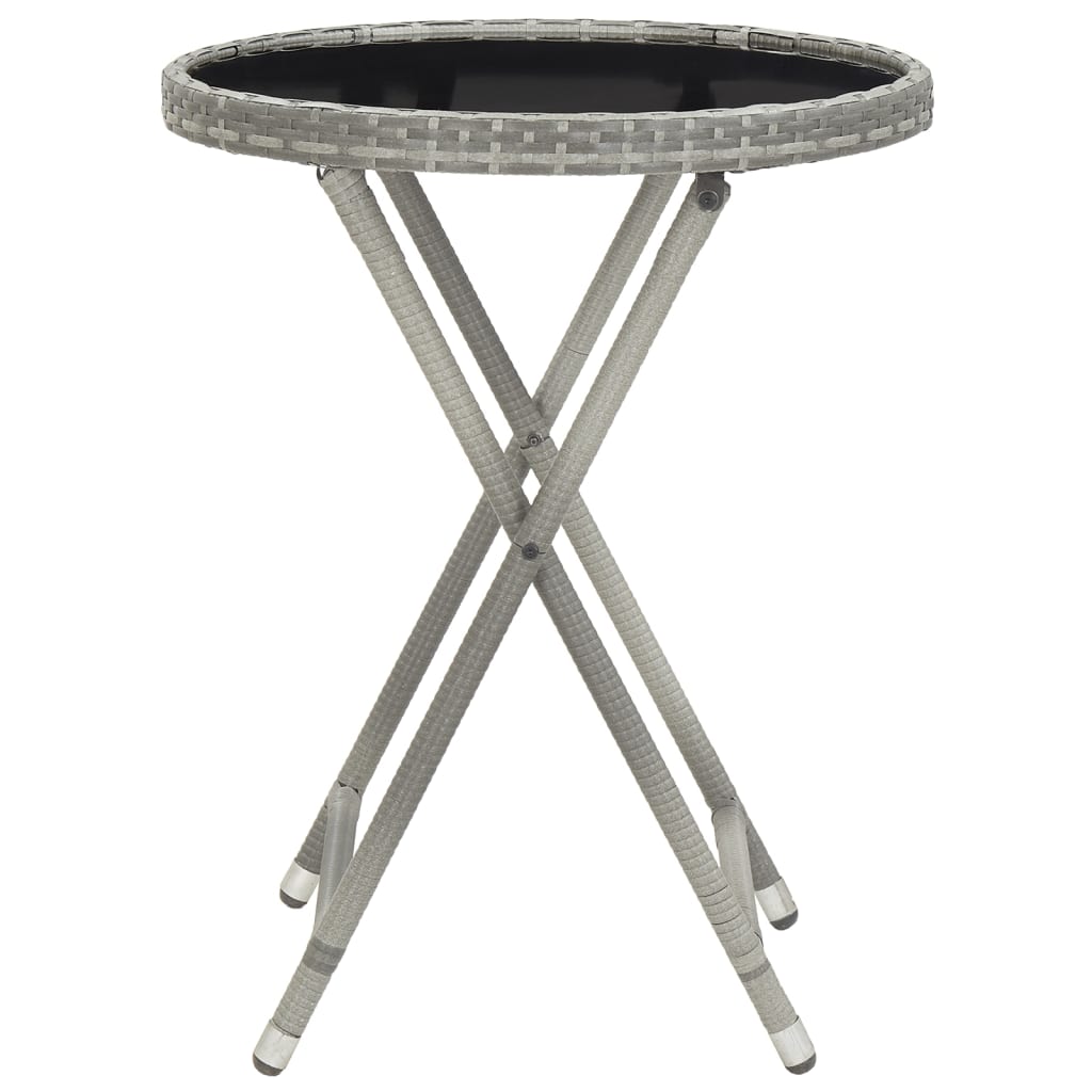 5-delige Bistroset poly rattan en gehard glas grijs is nu te koop bij PeponiXL, paradijselijk wonen!