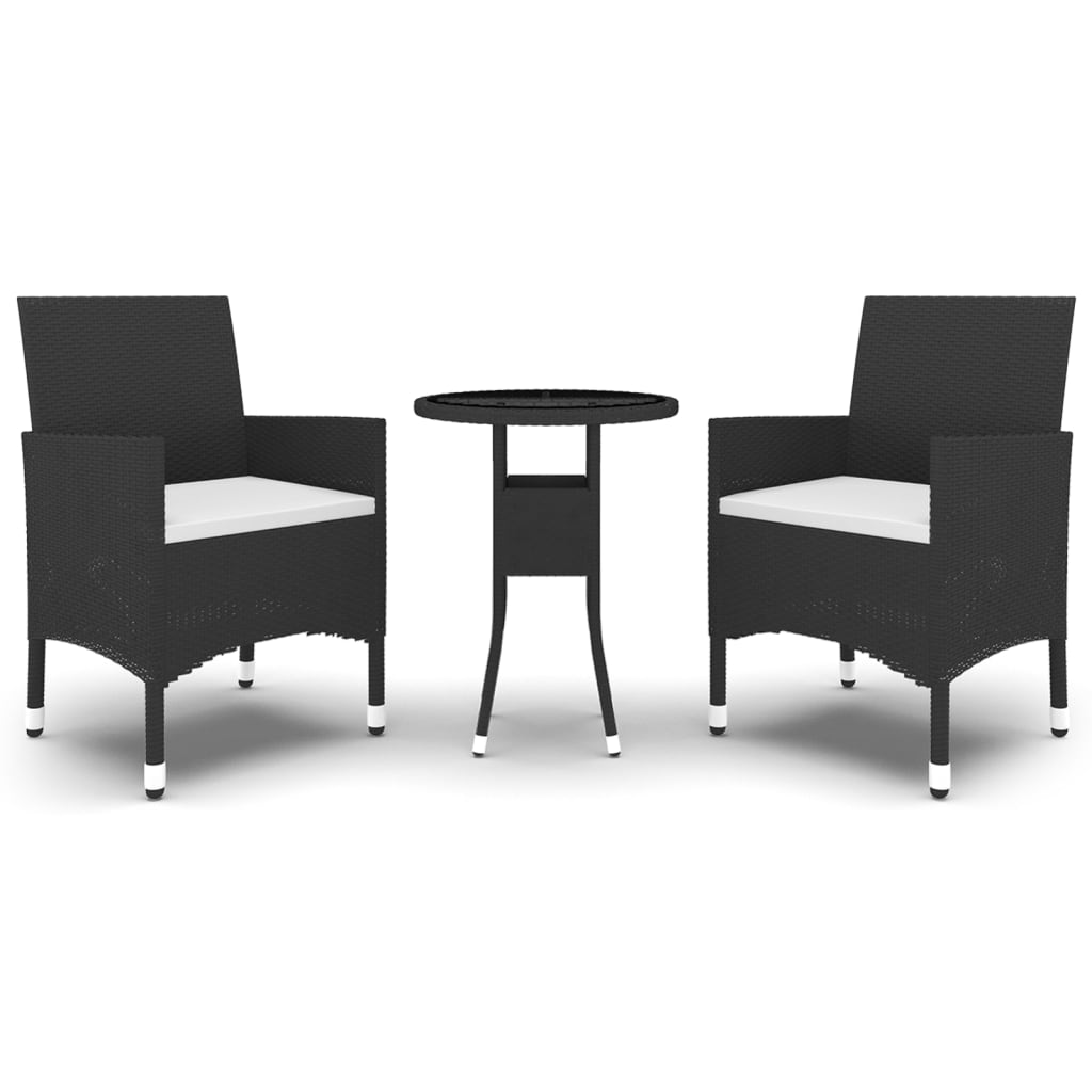 3-delige Tuinset poly rattan zwart is nu te koop bij PeponiXL, paradijselijk wonen!