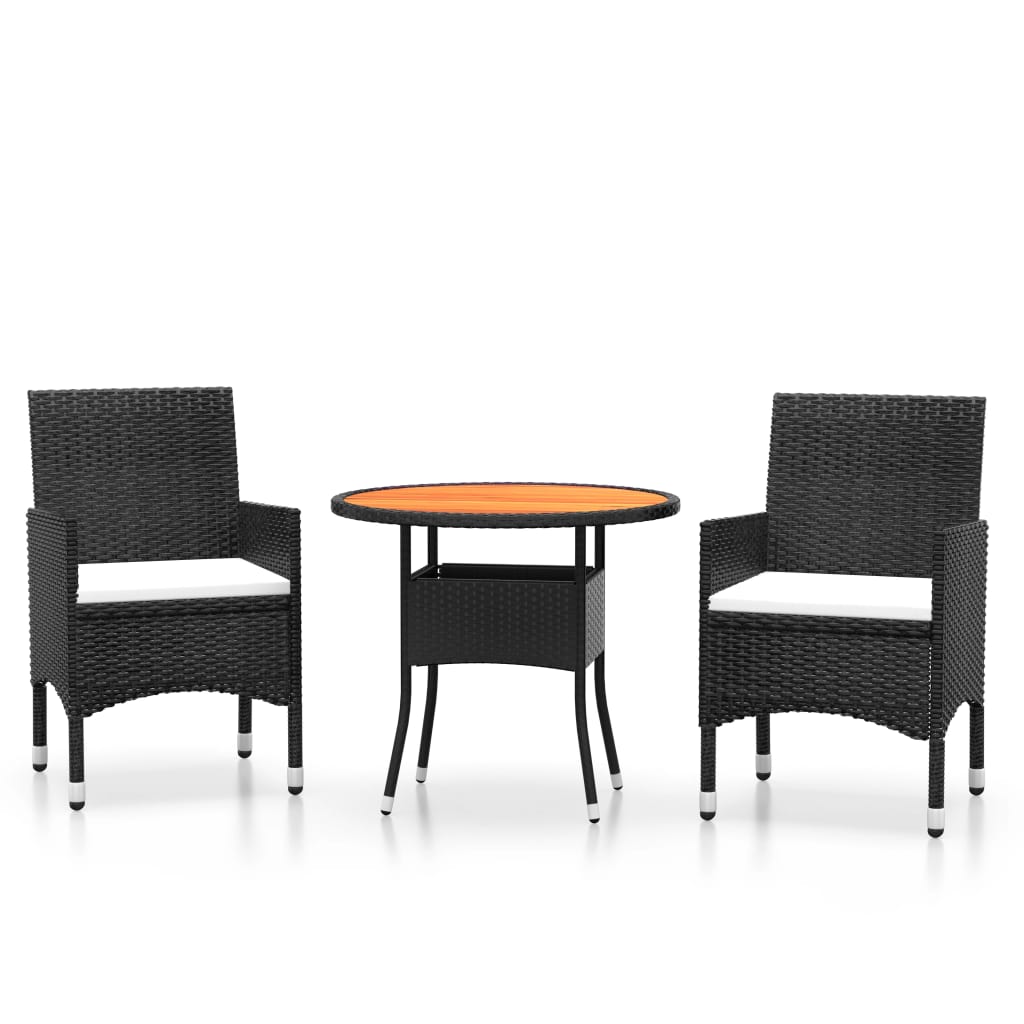3-delige Tuinset poly rattan zwart is nu te koop bij PeponiXL, paradijselijk wonen!