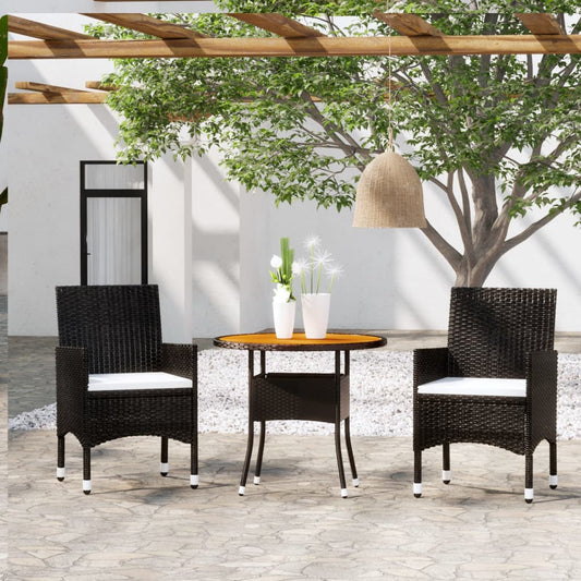 3-delige Tuinset poly rattan zwart is nu te koop bij PeponiXL, paradijselijk wonen!