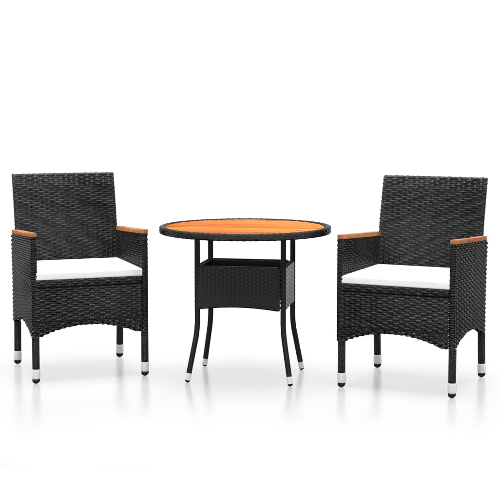 3-delige Tuinset poly rattan zwart is nu te koop bij PeponiXL, paradijselijk wonen!