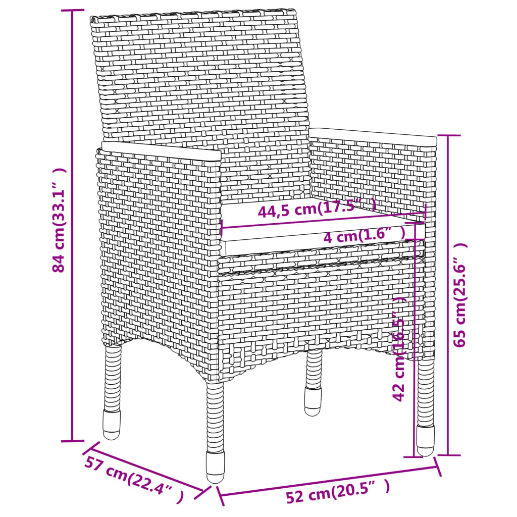 3-delige Tuinset poly rattan zwart is nu te koop bij PeponiXL, paradijselijk wonen!