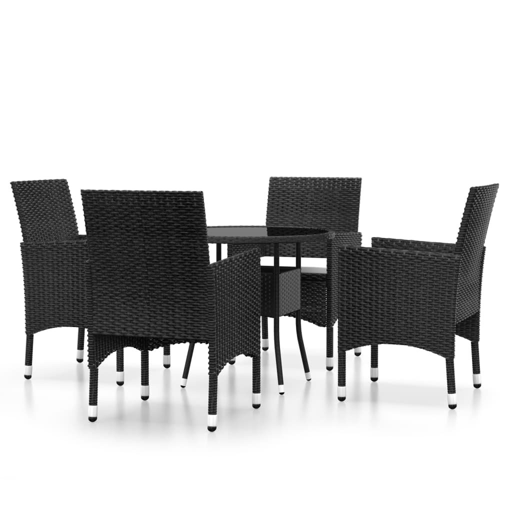 5-delige Tuinset poly rattan zwart is nu te koop bij PeponiXL, paradijselijk wonen!