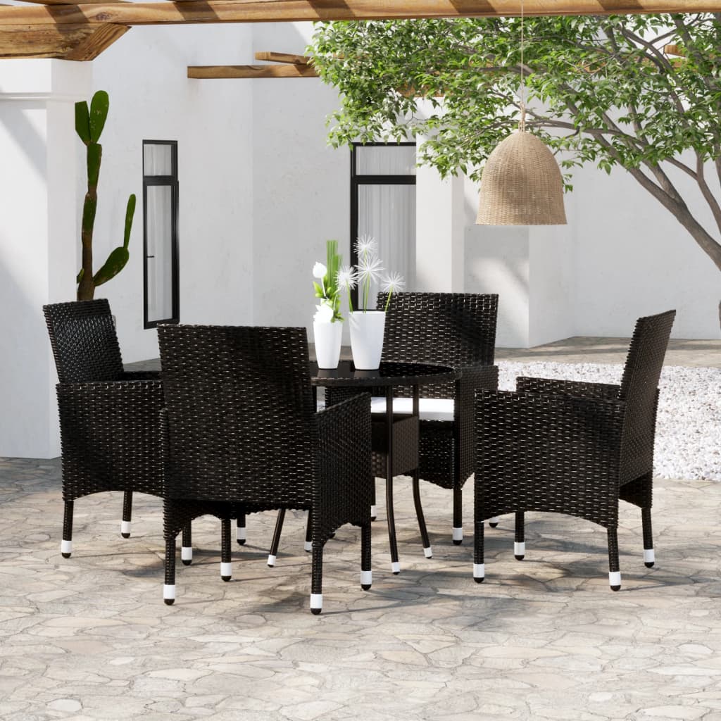 5-delige Tuinset poly rattan zwart is nu te koop bij PeponiXL, paradijselijk wonen!