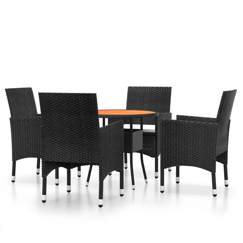 5-delige Tuinset poly rattan zwart is nu te koop bij PeponiXL, paradijselijk wonen!