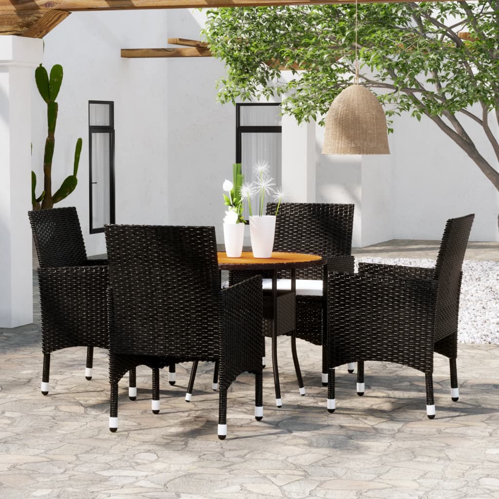 5-delige Tuinset poly rattan zwart is nu te koop bij PeponiXL, paradijselijk wonen!