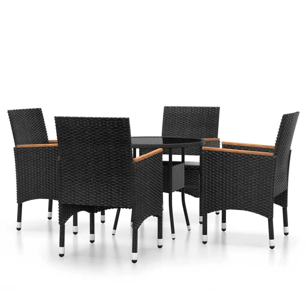 5-delige Tuinset poly rattan zwart is nu te koop bij PeponiXL, paradijselijk wonen!