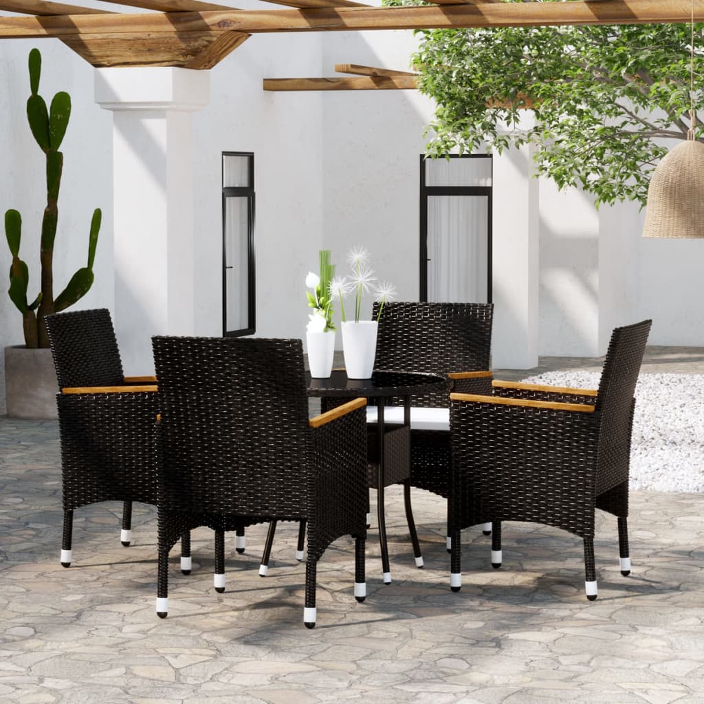 5-delige Tuinset poly rattan zwart is nu te koop bij PeponiXL, paradijselijk wonen!