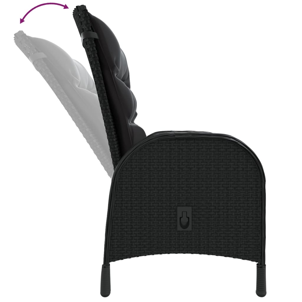 3-delige Tuinset poly rattan zwart is nu te koop bij PeponiXL, paradijselijk wonen!