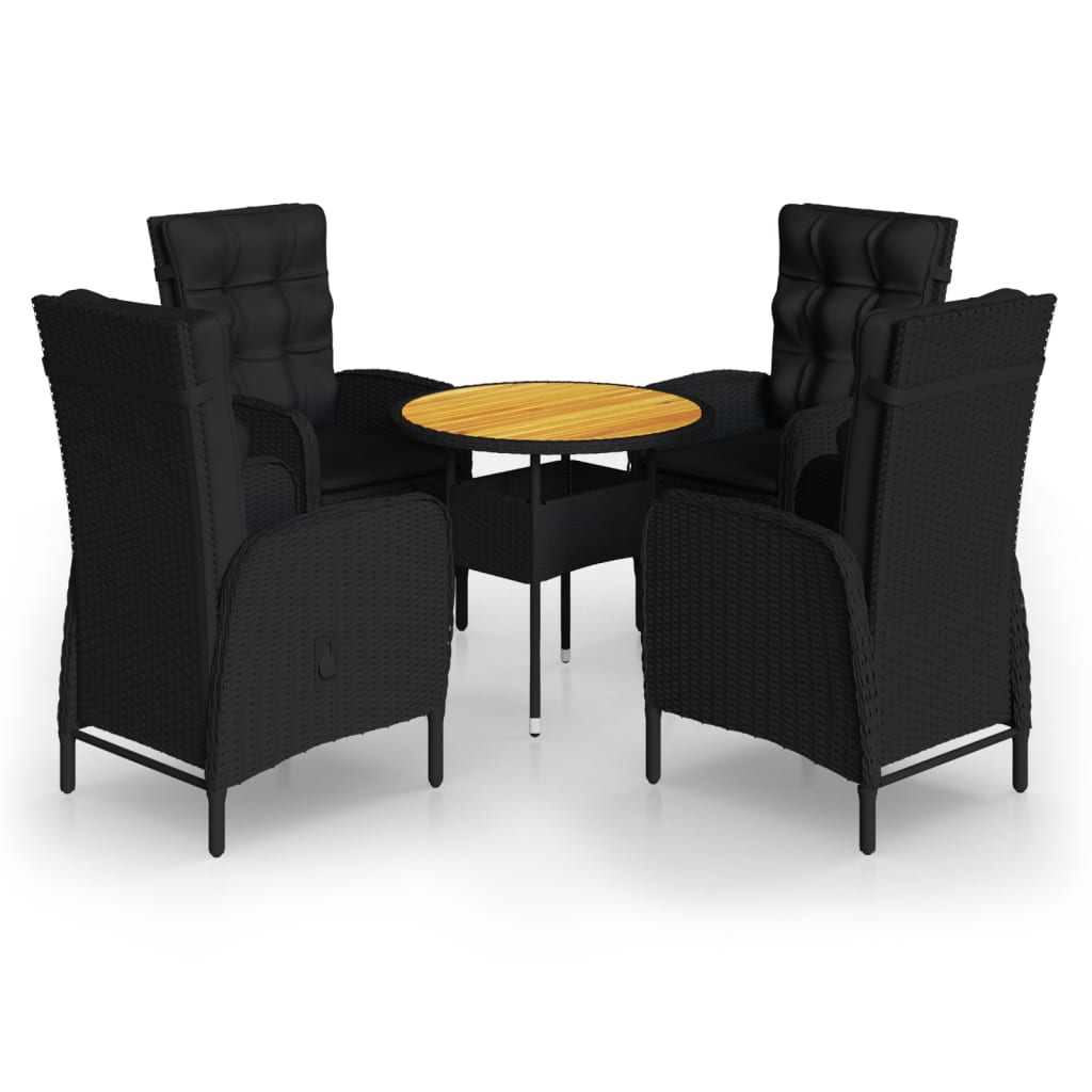 5-delige Tuinset poly rattan zwart is nu te koop bij PeponiXL, paradijselijk wonen!