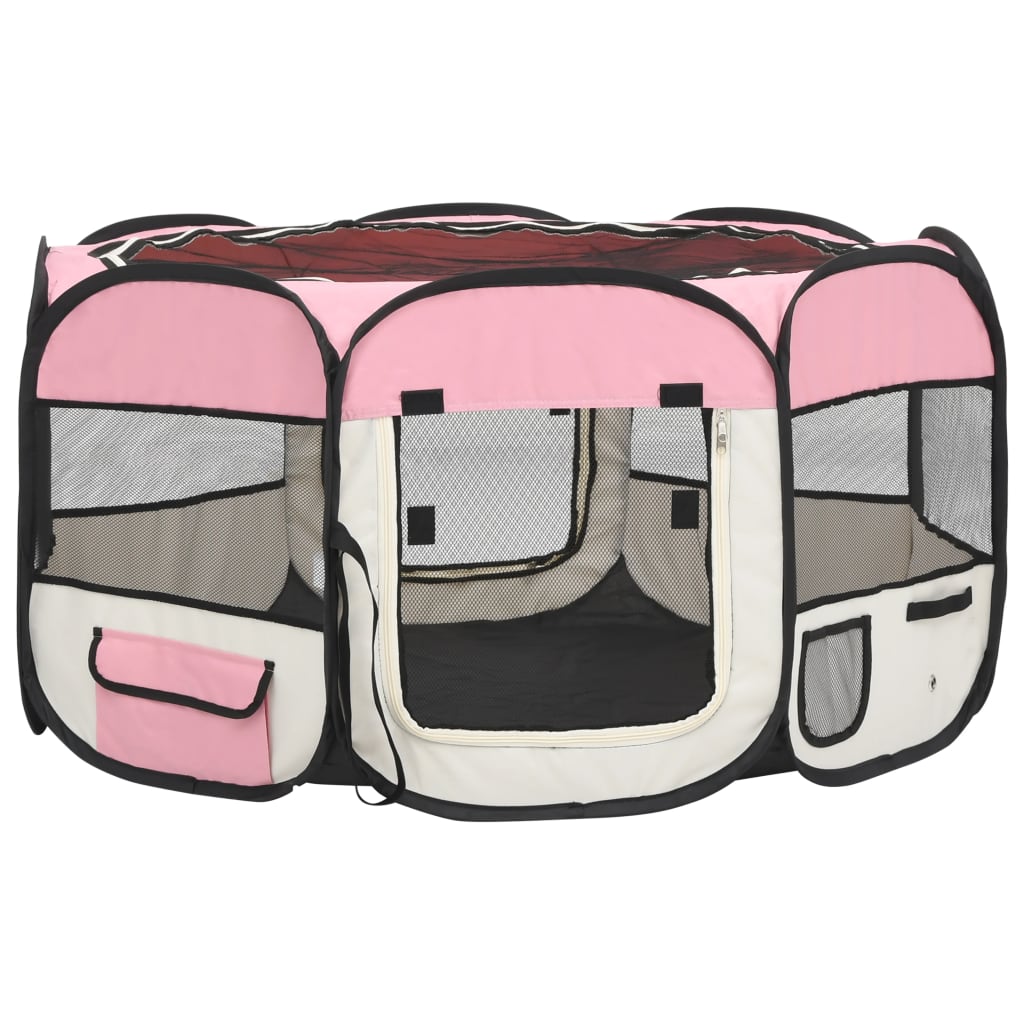 Hondenren inklapbaar met draagtas 125x125x61 cm roze is nu te koop bij PeponiXL, paradijselijk wonen!