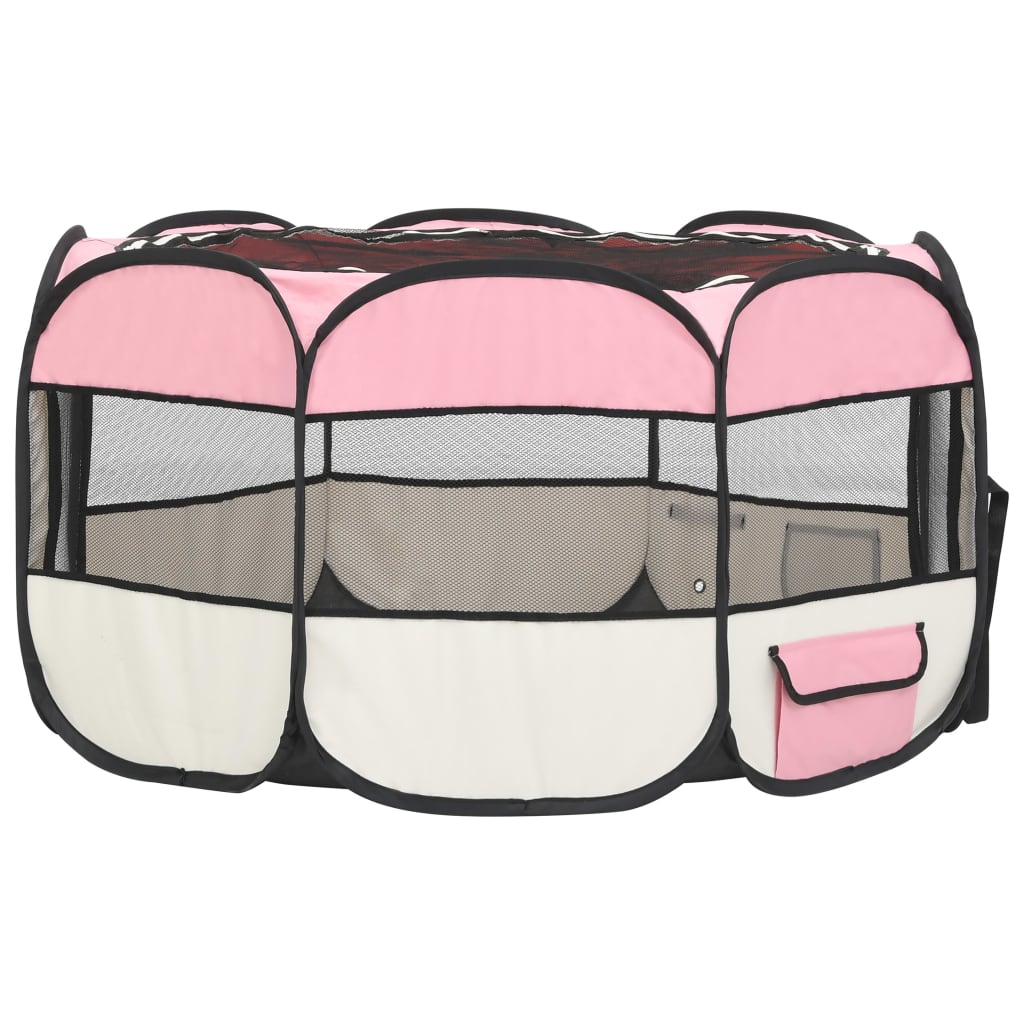 Hondenren inklapbaar met draagtas 125x125x61 cm roze is nu te koop bij PeponiXL, paradijselijk wonen!