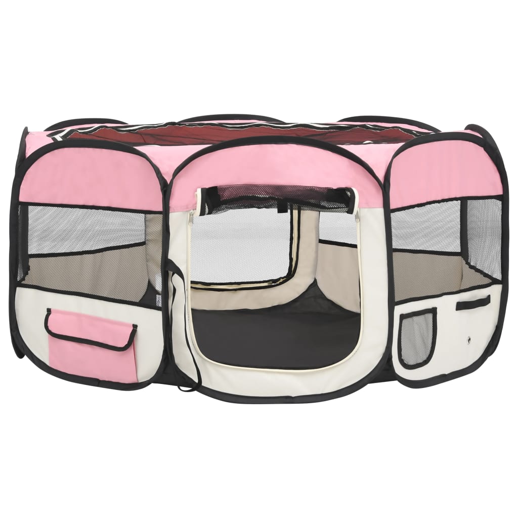 Hondenren inklapbaar met draagtas 145x145x61 cm roze is nu te koop bij PeponiXL, paradijselijk wonen!