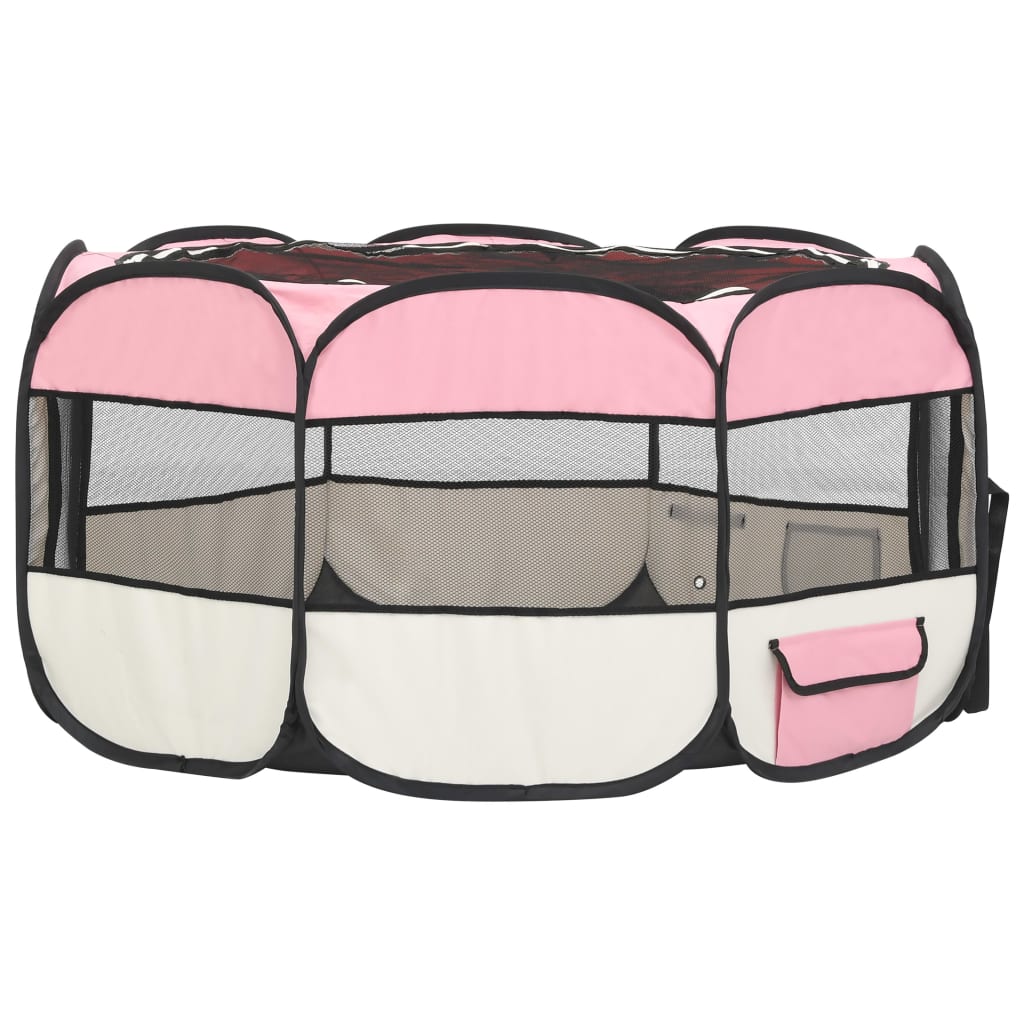 Hondenren inklapbaar met draagtas 145x145x61 cm roze is nu te koop bij PeponiXL, paradijselijk wonen!