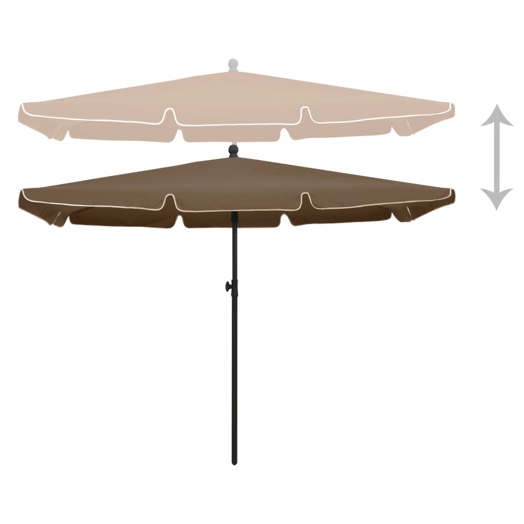 Parasol met paal 210x140 cm taupe is nu te koop bij PeponiXL, paradijselijk wonen!