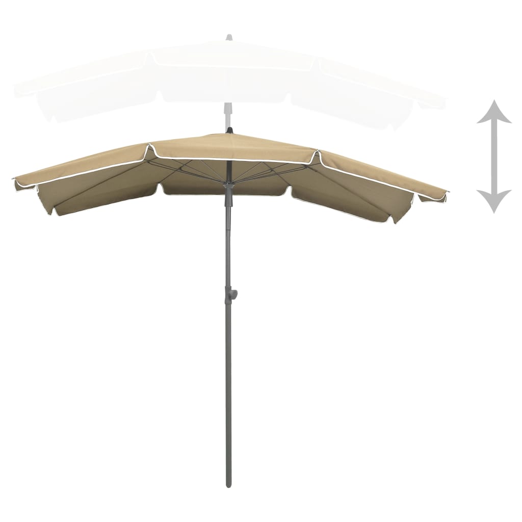 Parasol met paal 200x130 cm taupe is nu te koop bij PeponiXL, paradijselijk wonen!