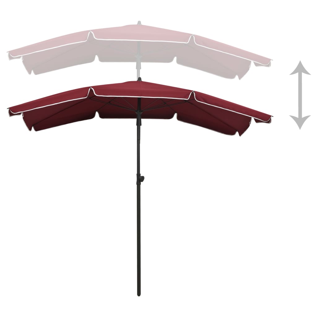Parasol met paal 200x130 cm bordeauxrood is nu te koop bij PeponiXL, paradijselijk wonen!