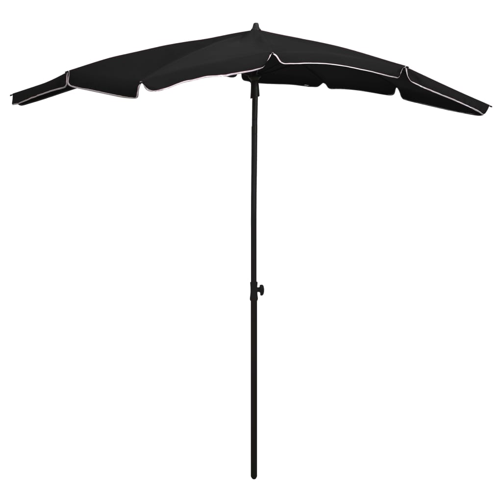 Parasol met paal 200x130 cm zwart is nu te koop bij PeponiXL, paradijselijk wonen!