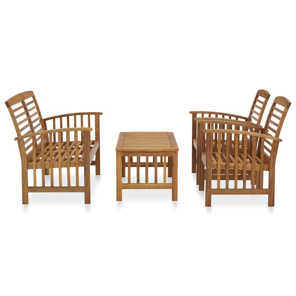 4-delige Loungeset massief acaciahout is nu te koop bij PeponiXL, paradijselijk wonen!