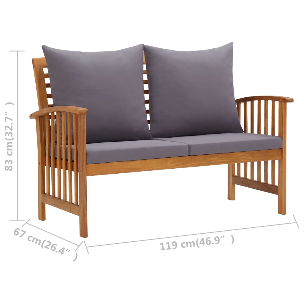 3-delige Loungeset met kussens massief acaciahout is nu te koop bij PeponiXL, paradijselijk wonen!