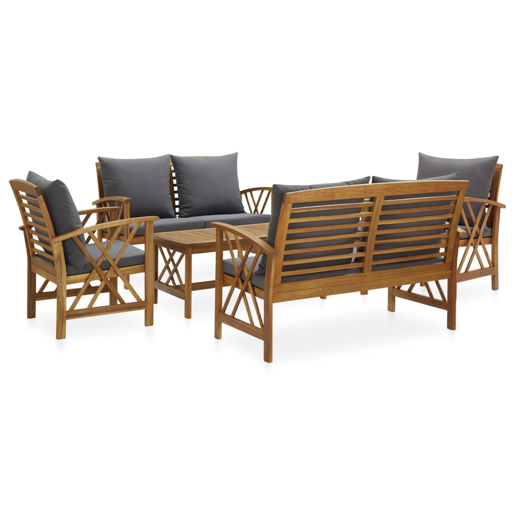 5-delige Loungeset met kussens massief acaciahout is nu te koop bij PeponiXL, paradijselijk wonen!