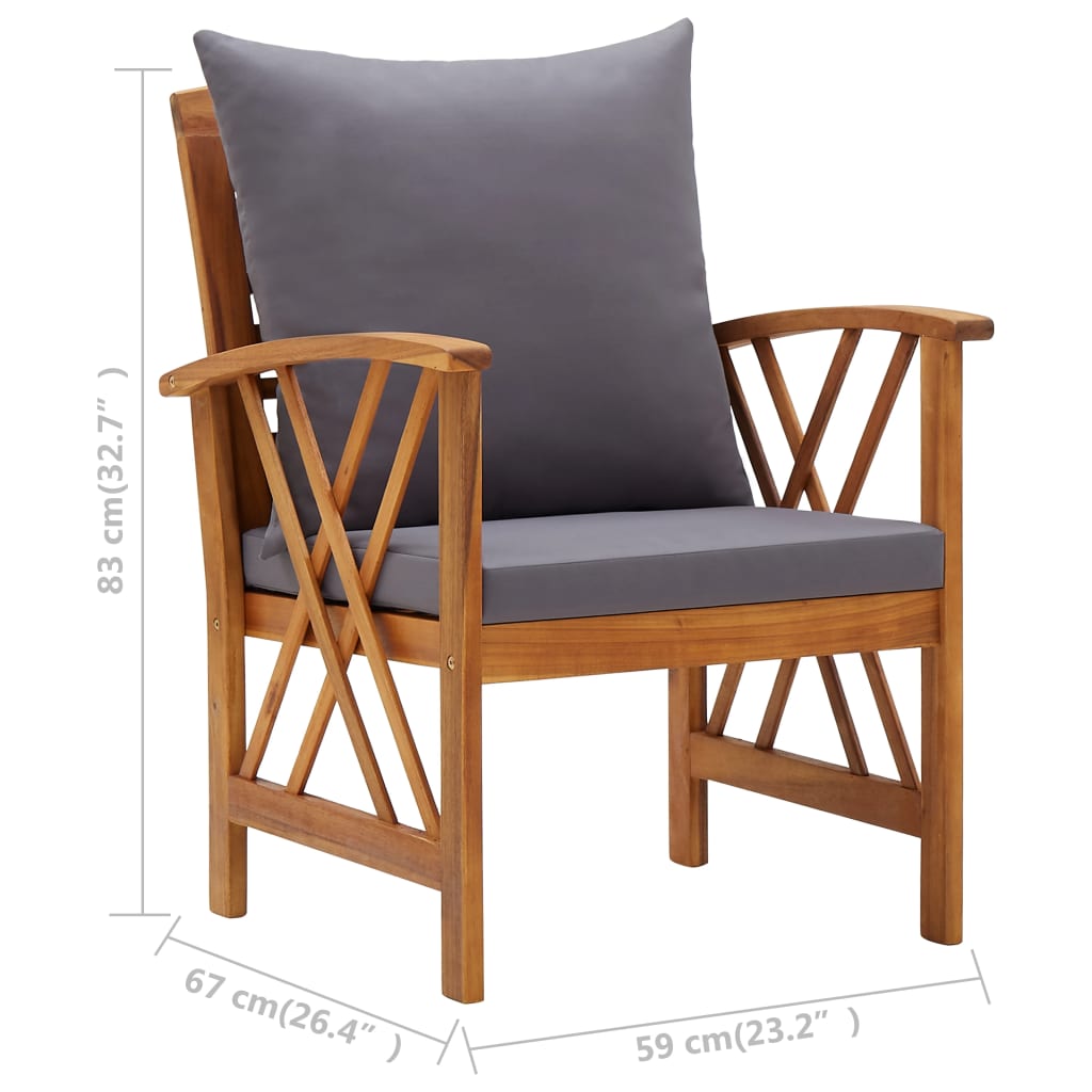 5-delige Loungeset met kussens massief acaciahout is nu te koop bij PeponiXL, paradijselijk wonen!